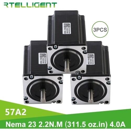 Factory Outlet 3PCS 57CM18 4-lead nema 23 stepper motor 57electric motor nema23 dc motor 2.8A for cnc engraving milling machine