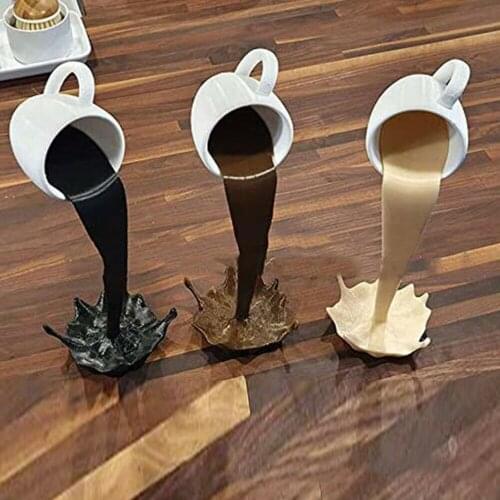 Hand Painted Resin Floating Coffee Cup 3D Three-dimensional Mug Unique Art Coffee Cup Ornament Home Desk Decoration Crafts