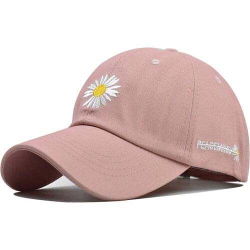 Sports Hats Womens Baseball Caps Womans Sun Hat Washed Embroidery Chrysanthemum Caps Cotton Hats Ladys Cap Outside Hat Girls