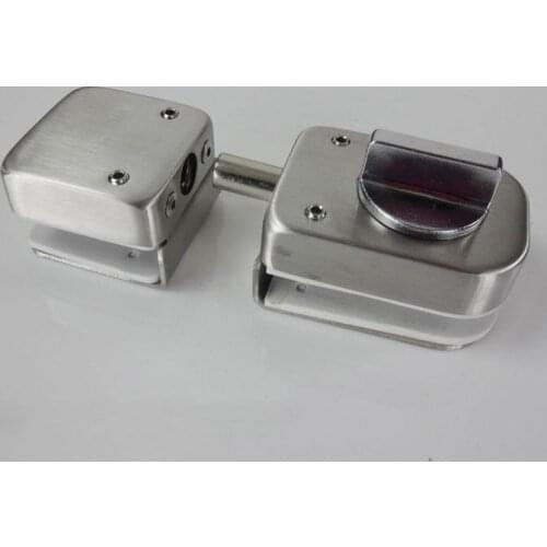 Glass Door Lock, Latches,304 stainless steel,without hole,Bidirectional unlock,Bathroom Frameless glass door CP396