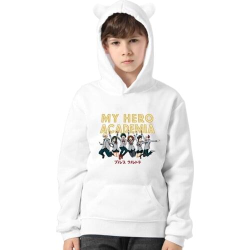 My Hero Academia Hoodies Midoriya Izuku Hoodies Boys Girl Sweatshirt Cat Ears Kids hoodie Spring Autumn Warm Pullover Anime Tops