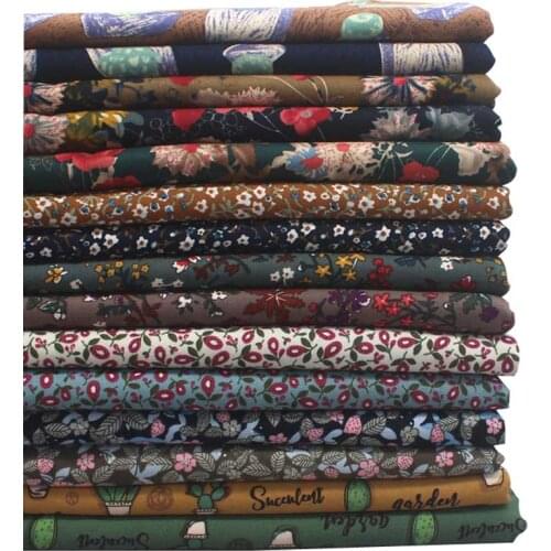 21S 100% Cotton Thick Twill Textile Soft Fabrics Floral Flower Cactus For Winter Autumn Clothes Dress Shirt Craft Home Clothes