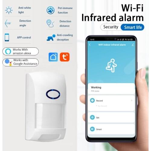 Smart WiFi Infrared Detectors PIR Montion Sensor Wireless Home Security Alarm Tuya Smart Life APP Control Burglar Alert System