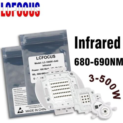 High Power LED Chip Far Red 680nm 690nm 3W 5W 10W 20W 30W 50W 100W 300W Infrared Lamp COB 3 5 10 20 30 50 100 W Watt Light Beads