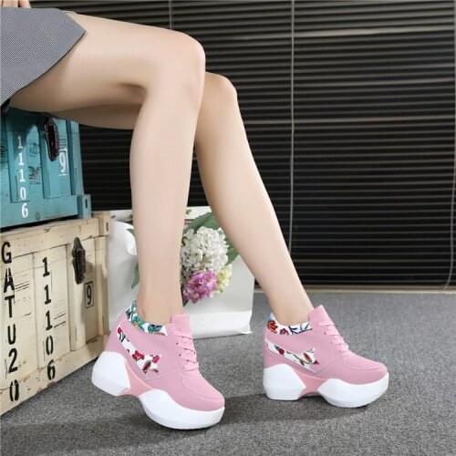 Women Sneakers 2020 Fashion Casual Shoes Woman Comfortable Breathable White Flats Female Platform Sneakers Chaussure Femme 10cm