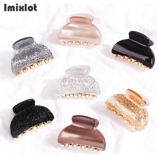 Women Girls Cute Glitter Acrylic Hair Claws Sweet Hair Clips Holder Hairpins Barrettes Headband Fashion Hair Accessories