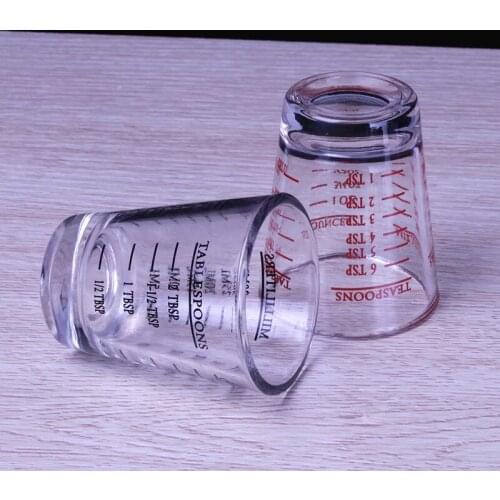 1pc 45ml 60ml espresso glass with calibration coffee cup thickened glass Coffee volume cup high temperature roasting scale cup
