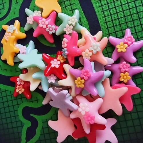 1pcs/lot Resin flat back starfish 22mm Ornaments Micro landscape Ornaments Creative Home Gardening Decorations A007-10