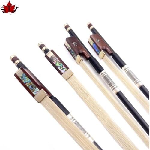 5pcs strong black Carbon fiber viola bow,white bow hair,snakewood frog