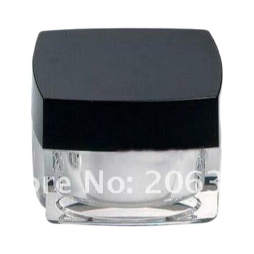 50G white+black acrylic square cream jar,cosmetic container,,cream jar,Cosmetic Jar,Cosmetic Packaging