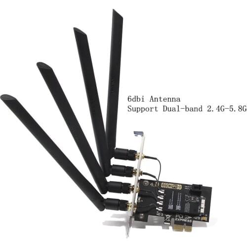 Antennas 802.11ac+Bluetooth 4.0 Broadcom BCM94360CD wireless wifi Card For Desktops with mini pci-e to PCI-E 1X Adapter 1.3Gbps