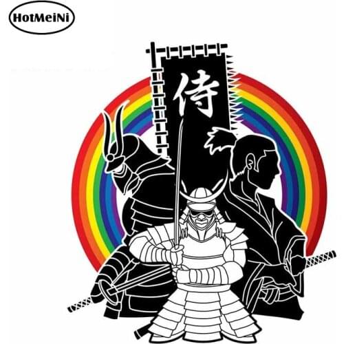 HotMeiNi 13cm x 11.7cm Car Stickers for Samurai Warrior Flag Decals Motorcycle Door Bumper Laptop Waterproof Car Assessoires