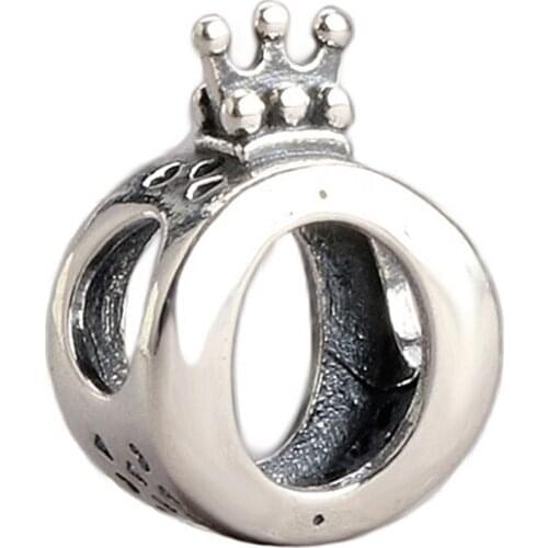 Hot Sale Silver Color Charm Bead Simple 3 Style O Shape Crown Beads For Original Pandora Charm Bracelets & Bangles Jewelry
