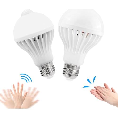 3W 5W 7W 9W 12W Induction Stair Hallway LED Bulb E27 AC 85-265V PIR Infrared Motion Sensor Light Smart Lamp Sound Sensor Bulb