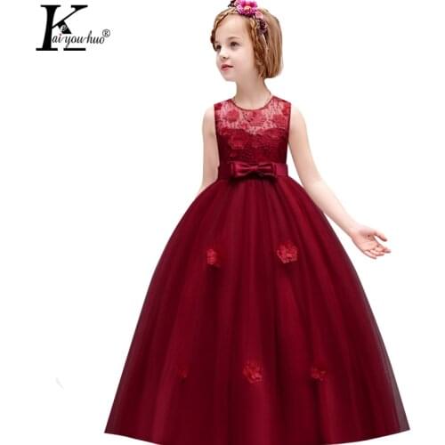 KEAIYOUHUO Kids Dresses For Girls Clothes Summer Girls Dress Elegant Vestidos Child Party Princess Dress Teenagers Wedding Dress
