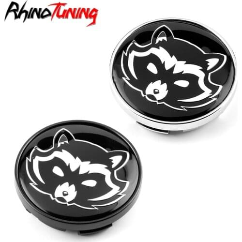1pc 61mm 55mm Car Wheel center Hub caps for rims Raccoon pattern Wheels Centre Hubcaps Cover Auto Styling Accessories