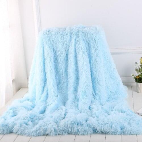 Coral Fleece Blankets 130x160cm for Couch Bed Living Room Solid Rainbow Multi Colors Warm Soft Blanket