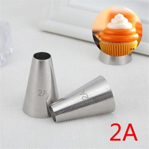 Round Cake Nozzles Pastry Tips Cup Cake Cream Decorating Tool Stainless Steel Cupcake Cookie Piping Nozzle DIY Macaroon #2A