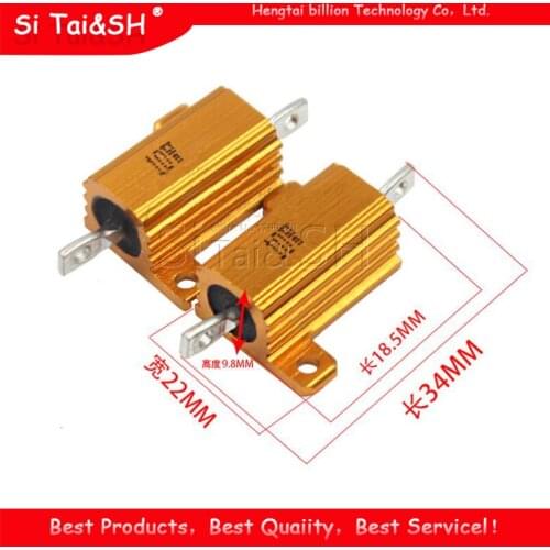 2pcs 10W Aluminum Power Metal Shell Case Wirewound Resistor 0.1 ~ 10K 0.5 1 2 3 5 6 8 10 20 100 150 200 300 500 1K 5K 10K ohm