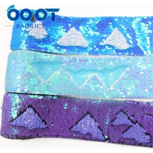 OOOT BAORJCT I-19619-1396,75mm 2yard Fish scale Printing Sequin Glitter Ribbon,DIY Hairbows Accessories Wedding Party Decoration