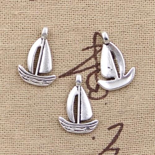 30pcs Charms Ship Boat 18x12mm Antique Silver Color Plated Pendants Making DIY Handmade Tibetan Silver Color Jewelry