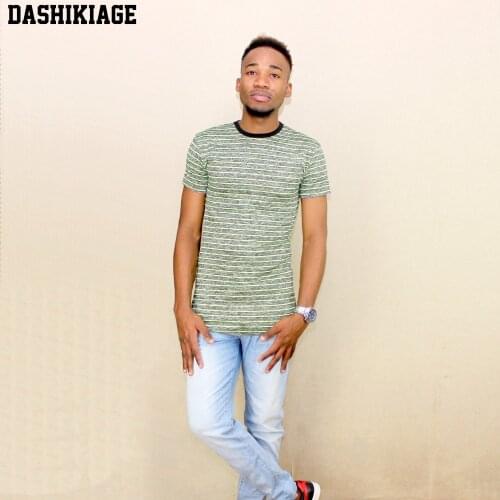 Dashikiage Unisex Striped O-neck Short Sleeve Casual T-shirt
