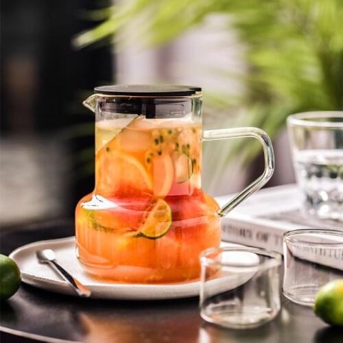 Clear Borosilicate Glass Teapot with Stainless Steel Infuser Strainer Heat Resistant Green Tea Pot Sangria Kettle