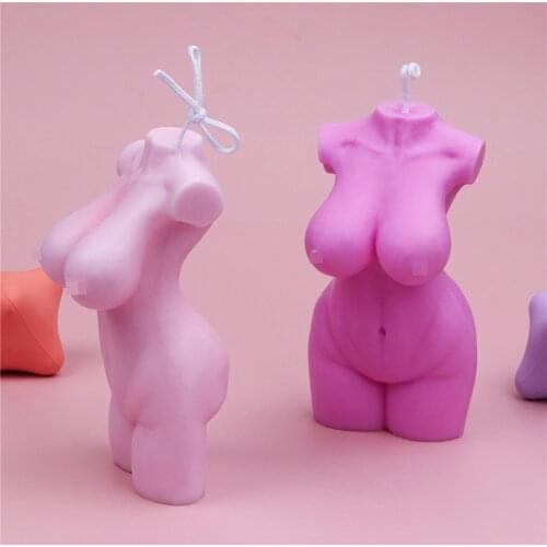 Toned Body Plump Shape Silicone Candle Body Mold Thick Woman Sexy Nude Curvy Figure 3d Stereo DIY Handmake Plaster Craft