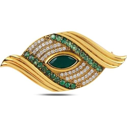 Silverlina Silver Zircon Stone Authentic Brooch