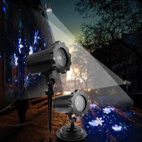Outdoor Snowfall Snowflake Projector Light Stage Laser Led Lamp White Snow Lamp Xmas Garden Wedding Decoration New Year Lighting