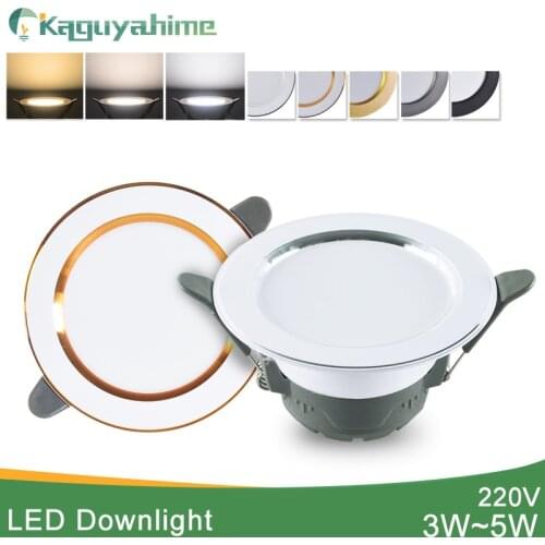 Kaguyahime 1/4pcs Downlight 3000k 4500K 6000K LED Spot Light 5w Indoor Recessed Lamp AC 220V LED Spotlight Gold Silver Surface