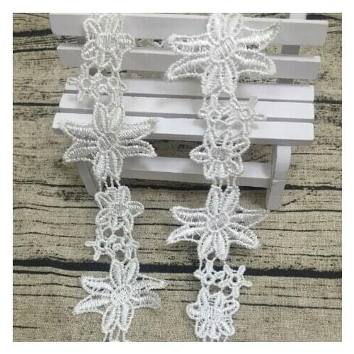High Quality 3cm Water Soluble Sewing Lace Trim DIY Sewing Craft Embroidery Lace Ribbon Flower Lace Applique Fabric 15Yards