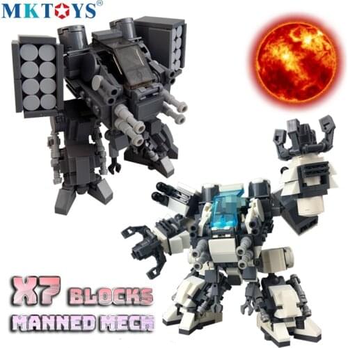 X7 Manned Mech Robot Fighter Building Bricks Military War Series Galaxy Soldier MOC 3D Model Figures DIY Technic Blocks For Boys