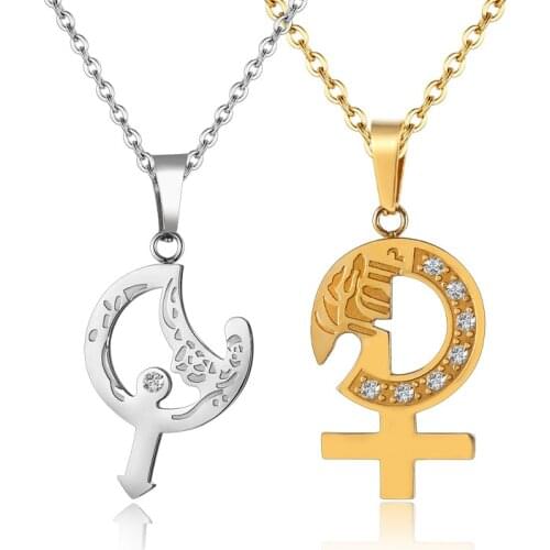 Jewelry Couple Necklace For Lover Girlfriend Gift Set Valentines Day Necklace For Women Men Jewelry Paired Pendants
