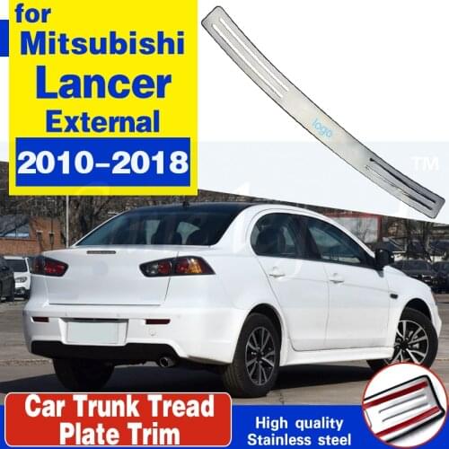 Stainless Steel Rear Bumper Protector Sill Trunk Tread Plate Trim for Mitsubishi Lancer/Lancer X/Lancer Evo 2010-2018