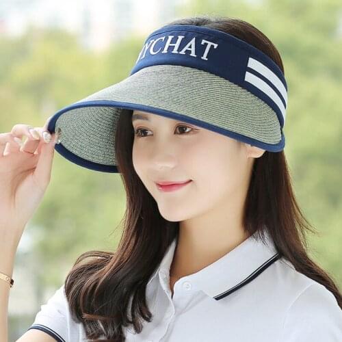Lady New Outdoor Sun Hat Female Sunscreen Baseball Cap Female Anti UV Casual Straw Cap Wide Brim Sun Cap B-8242