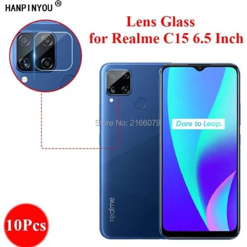 10Pcs For OPPO Realme C15 6.5" Anti-Scratch Clear Rear Camera Lens Protective Protector Cover Soft Tempered Glass Film Guard