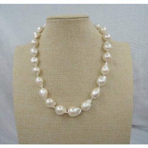 100% NATURE FRESH-WATER Baroque PEARL NECKLACE-good quanlity- earring gift