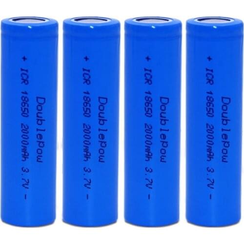 2pcs/lot 3.7V 2000mAh Battery Rechargeable 18650 Li ion Bateria for Flashlight Radio Fan Toys Rechargeable Lithium Battery