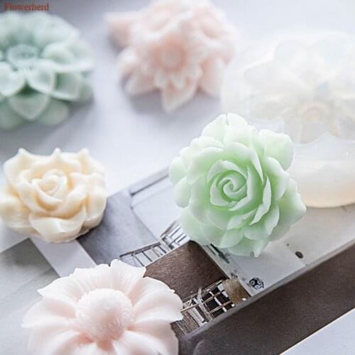 3d Flower Silicone Mold Handmade Soap Soft Silicone Mould Soap Forms Fondant Cake Mold Cake Decors DIY Candle Plaster Mold