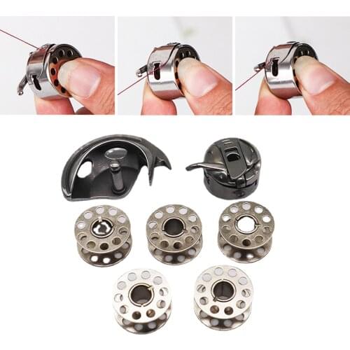 7 Pieces Shuttle Bobbin and Bobbin Case and Shuttle Hook for Old-Fashioned Sewing Machine Equipments