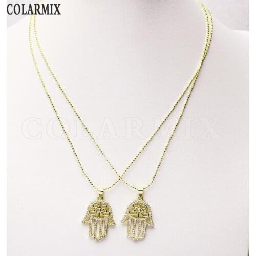 8 Pcs Hand shape Pendant necklace zircon Pendant necklace pendant necklace jewelry Trendy necklace Gift fashion gift 7261