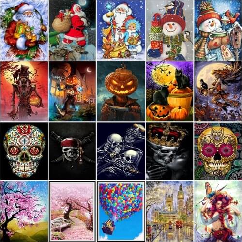 Full Diamond 5d DIY Diamond Painting Christmas Night Dream Mosaic Box Round Rhinestone Mosaic Box Halloween Diamond Embroidery