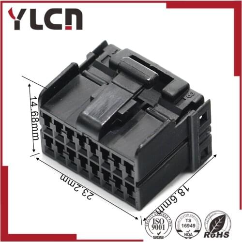 Free shipping 16 Way Black unsealed plug Female Connector for tyco 174046-1