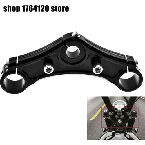 Gloss Black Motorbike Top Triple Clamps For Harley Sportster 48 w/ Riser Holes 2010-2015 Billet Aluminum