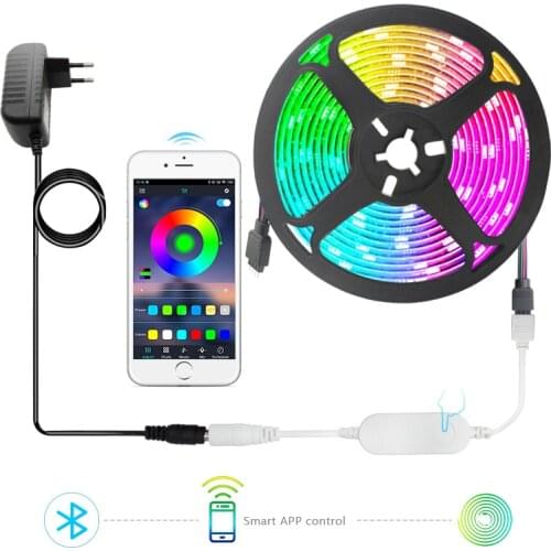 Bluetooth Controller RGB 2835 LED Strip Light 5M 10M 15M 20M SMD 5050 Waterproof DC 12V Flexible Diode Ribbon Tape IR Remote Set