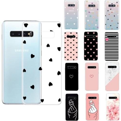 Case For Samsung Galaxy S10 E Lite Plus Clear Heart Flower Soft TPU Slim Shell Back Cover For Samsung A50 A30 S20 Ultra A7 2018
