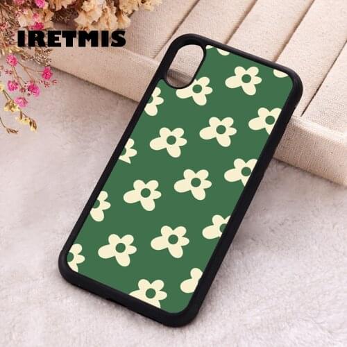 Iretmis 5 5S SE 2020 Phone Cover Case for iPhone 6 6S 7 8 Plus X Xs XR 11 12 Mini Pro Max Rubber Silicone Green Golf Flower