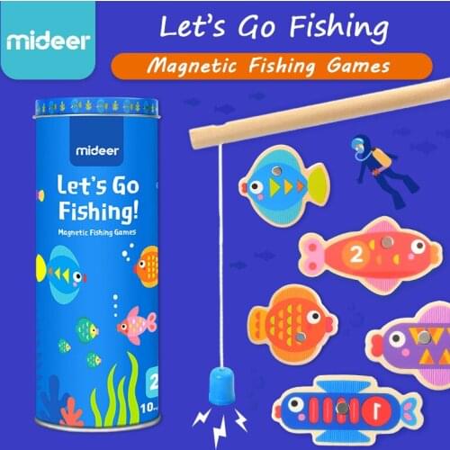 Children wooden magnetic fishing game toys iron box parent-child interactive game baby kids early learning education toys 2Y
