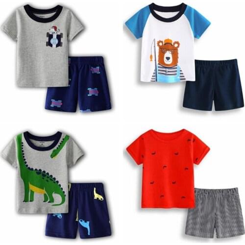 Kids Pajamas Sets Girls Rabbit Pattern Night Suit Children Cartoon Sleepwear Pyjamas kids Cotton Nightwear 6m-24m Baby Clothes